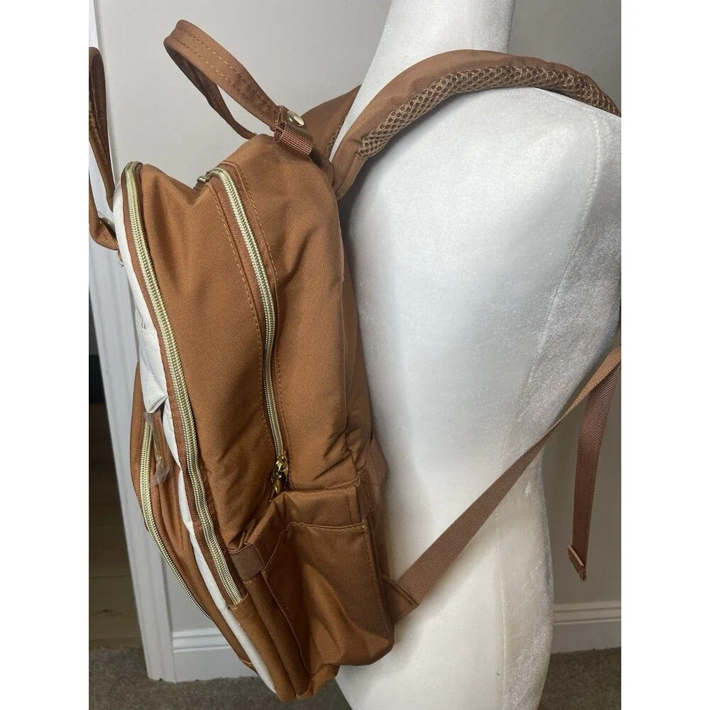 New LOVEVOOK Laptop Backpack for Women, 15.6 Inch Work 17.3 INCH, Beige-brown